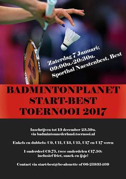 Badmintonplanet Start-Best toernooi
